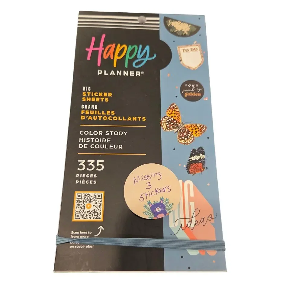 The Happy Planner Color Story BIG Sticker Book Missing 3 Stickers